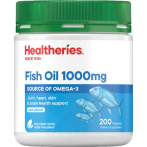 Health Beauty: Healtheries Fish Oil 1000mg Capsules 200pk