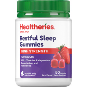 Healtheries High Strength Restful Sleep Berry Flavour Gummies 50pk