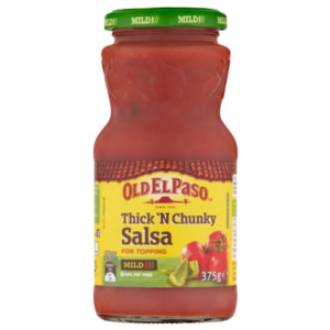 Condiments: Old El Paso Mild Salsa Thick & Chunky 375g