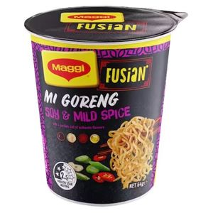 Pasta Rice: Maggi Fusian Instant Noodles Soy & Mild Spice Cup 64g