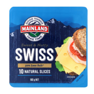 Cheese: Mainland Swiss Cheese Slices 180g