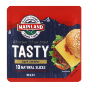 Cheese: Mainland Tasty Cheese Slices 180g