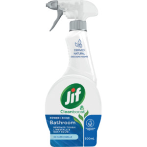 Household Items: Jif Cleanboost Power & Shine Bathroom Cleaner 500ml