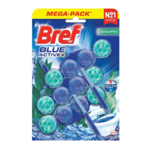 Household Items: Bref Blue Active Toilet Cleaner Block Eucalyptus - 3 pack