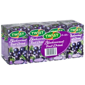 Beverages: Twist Fruit Drink Blackcurrant 8 x 125ml