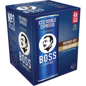 Beverages: Boss Coffee Iced Double Espresso 4pk