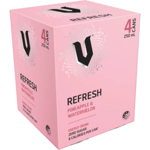 V Pineapple & Watermelon Energy Drink 4 x 250ml