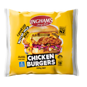 Chicken: Inghams Chicken Burgers Crunchy Fixx Buttermilk 600g