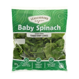 Vegetables: LeaderBrand Spinach Bag 120g