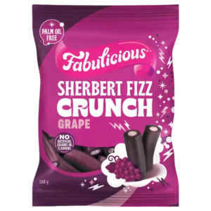 Confectionary: RJ's Fabulicious Grape Sherbert Crunch 180g