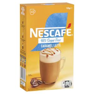 Allpress Coffee Nz: Nescafé Coffee Sachets 98% Sugar Free Caramel Latte 10 x 13.5
