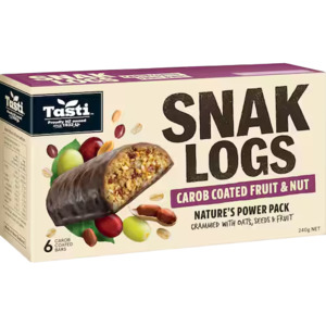Tasti Muesli Bars Carob Fruit & Nut Snak Log 6pk 240g