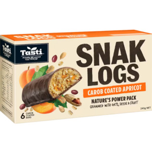 Nuts: Tasti Muesli Bars Carob Apricot Snak Log 6pk 240g