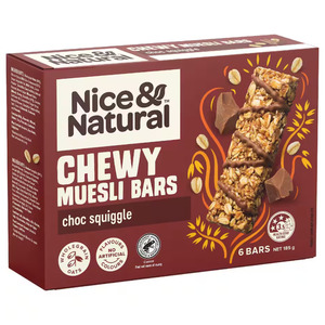 Nuts: Nice & Natural Choc Squiggle Chewy Muesli Bars