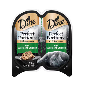 Pet Food: Dine Perfect Portions Wet Cat Food Cuts In Gravy with Chicken 2x37.5g