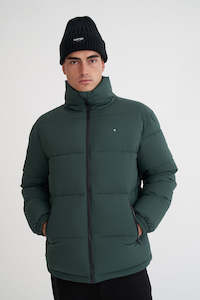 Mens Down Jackets: MENS BOX PUFFER JKT FOREST