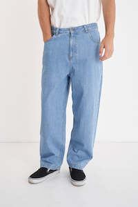 Mens Pants: BLOCK DENIM EMB PANT/ALTA BLUE WASH