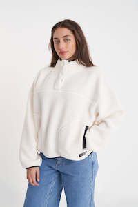 POLAR FLEECE PULLOVER CHALK/BLACK