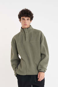 POLAR FLEECE PULLOVER KHAKI/BLACK
