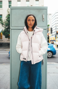 Womens Down Vests: WMNS BLOCK DOWN VEST PEONY