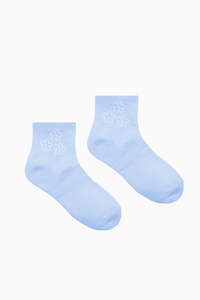 Womens Accessories: ANKLE RIB SOCK/FLOWERBOMB GLACIER