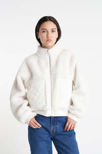 All Womens Jackets: WOMENS TEDDY FLEECE JACKET CHALK
