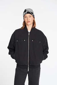 All Womens Jackets: DENIM GEMINI BOMBER BLACK WASH