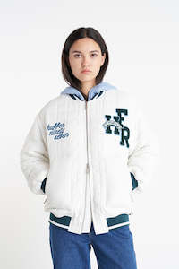 All Womens Jackets: MVP QUILTED LONGLINE BOMBER JKT CHALK