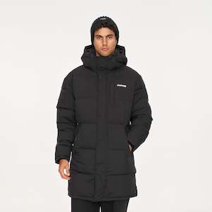Mens Down Jackets: MENS LONGLINE PUFFER JKT BLACK