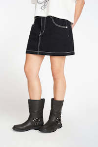 97 DENIM MINI SKIRT BLACK WASH