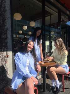 Womens Shirts: CRUISE DAY SHIRT ICE BLUE STRIPE