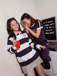 Womens Shirts: ALL STARS OVERSIZED RUGBY NAVY/CHALK