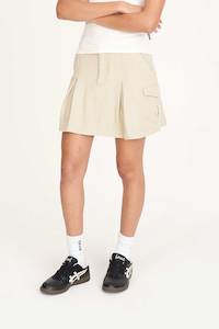 Womens Skirts: CARGO MINI SKIRT BEIGE