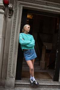 97 DENIM MINI SKIRT DRIFT BLUE