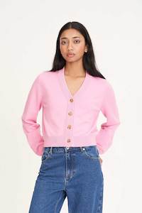 Knitwear: BIBI KNIT CARDIGAN LYCHEE