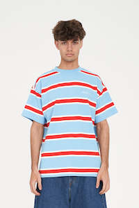 All Stars: STRIPE BLOCK TEE BLUE/POPPY