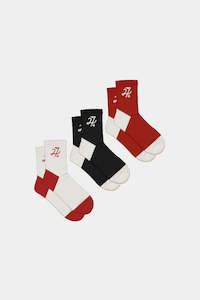 Golf: SHANK RIB SOCK/GOLF 3 PACK MULTI