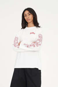 LS RELAX TEE 220/COILED CHALK