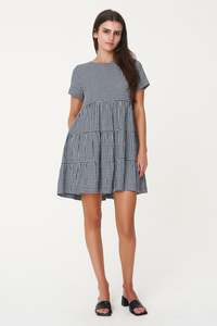 TAYLOR MILLY DRESS NAVY/WHITE