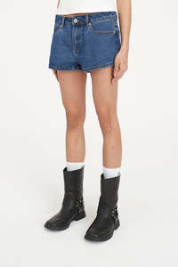 Womens Shorts: DENIM MICRO SHORT RODEO BLUE