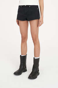 Womens Shorts: DENIM MICRO SHORT BLACK WASH