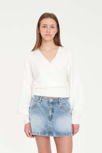 Knitwear: CLEO WRAP CARDIGAN CHALK