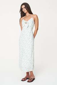 BELIZE TIE MAXI DRESS CHALK/BLUE