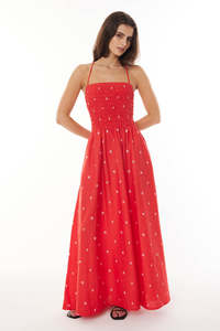End Of Season: MARINA LOU MAXI DRESS RUBY RED/PINK