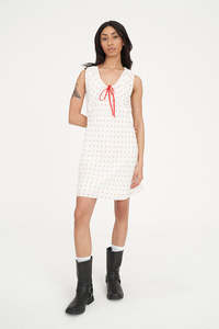 BARDOT CELINE MINI DRESS CHALK/RED