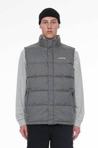 Hoods Crews: MENS HUFFER PUFFER VEST HRGBONE GREY