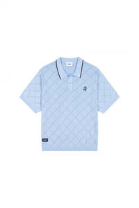 Mens Shirts: TRUE KNIT POLO ICE BLUE