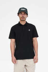 Mens Shirts: TECH CLASSIC SS POLO BLACK