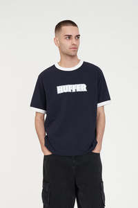 MENS RINGER TEE 220/OFFSIDE NAVY