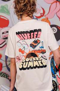 Womens T Shirts: CLASSIC TEE 170/HUFFER SOUNDS CHALK